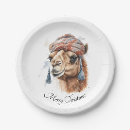 Plato De Papel Camello navidad, personalizable