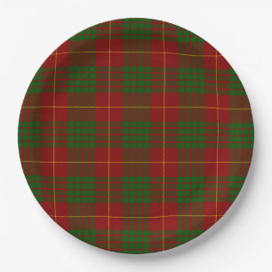 Plato De Papel Cameron tartan green