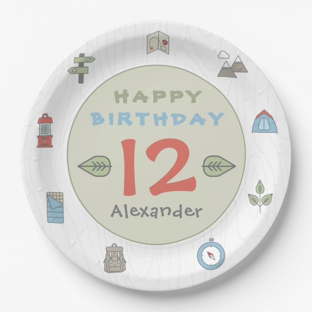 Plato De Papel Caminando al aire libre por niños (Anverso)