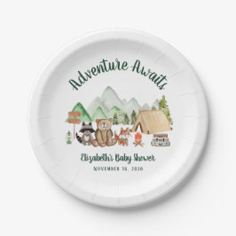 Plato De Papel Caminando en Baby Shower animales de Woodland