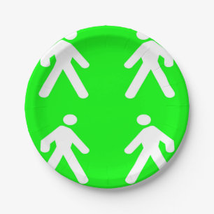 Plato De Papel Caminar por el verde