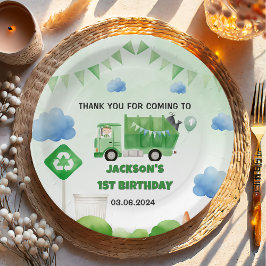 Plato De Papel Camión basura de basura Fiesta de cumpleaños 1