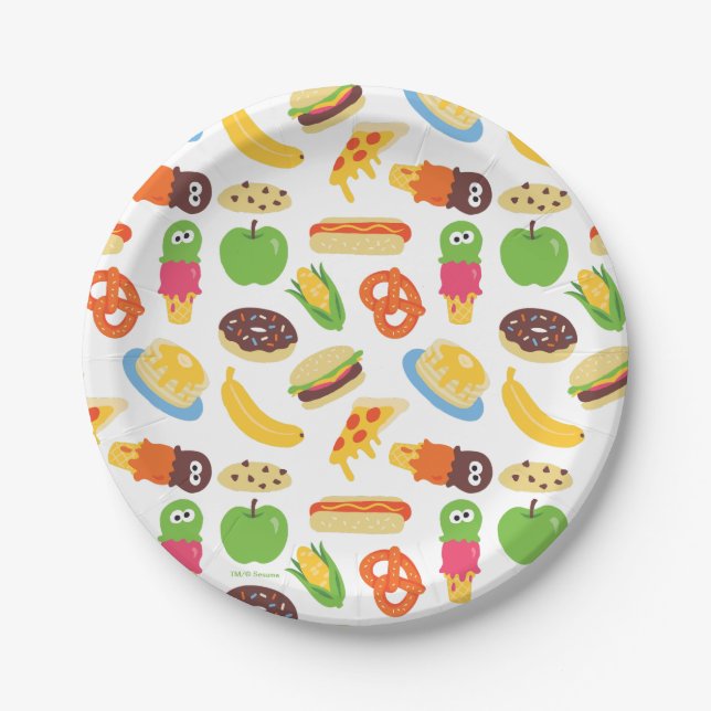 Plato De Papel Camión de comida de Cookie Monster de la calle Ses (Anverso)