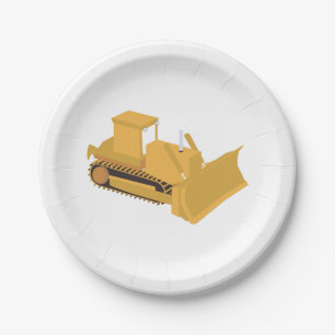 Plato De Papel Camión de construcción de bulldozer