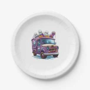 Plato De Papel Camión de helado embrujado