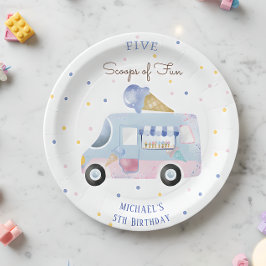 Plato De Papel Camión de helados Casuales de divertidos niños cum