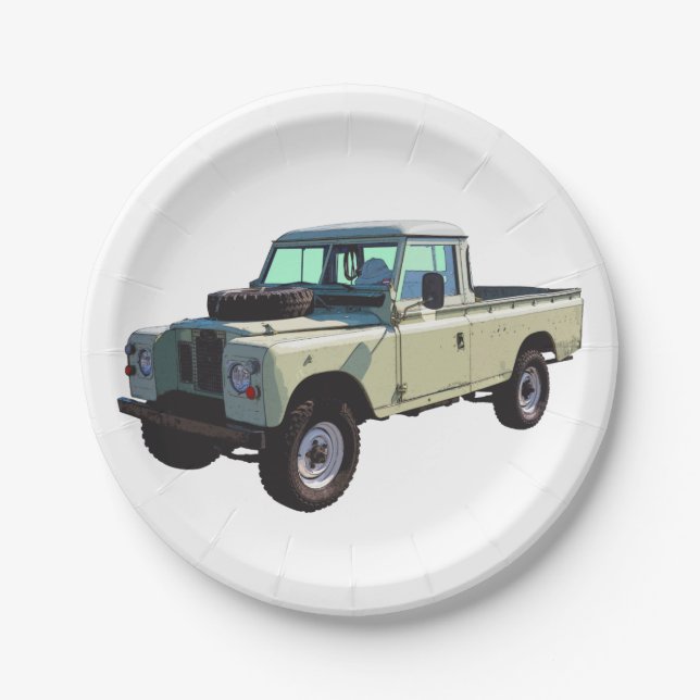 Plato De Papel Camión recolector de Land Rover 1971 (Anverso)