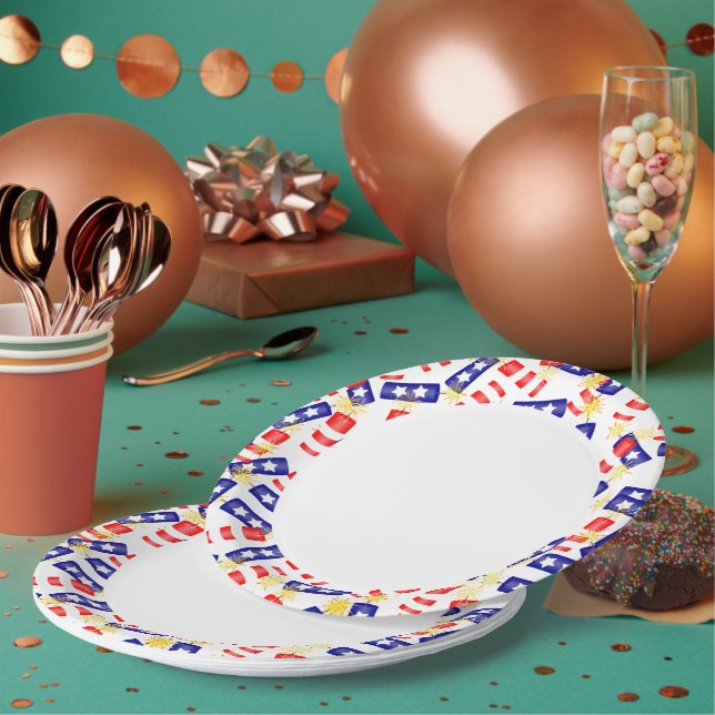 Plato De Papel Camioneros para el 4 de julio (Multi)