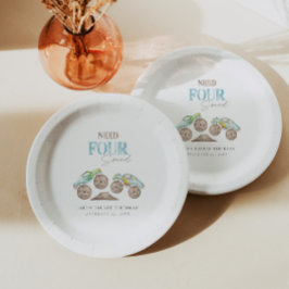 Plato De Papel Camiones Monster Placas verdes de papel azul de cu