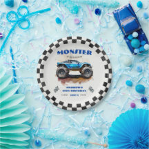 Camioneta Monstruo Acuarela Moderna Cumpleaños Niñ