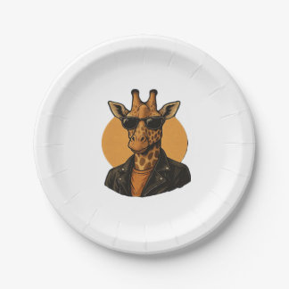 Plato De Papel Camiseta clásica de jirafa genial