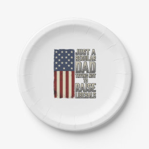 Plato De Papel Camiseta de diseño de cita de bandera vintage de p