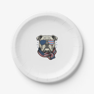Plato De Papel Camiseta de diseño de grabado vintage de bulldog p