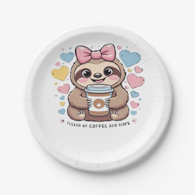 Plato De Papel Camiseta de Lover con café espumoso - Divertido av (Anverso)