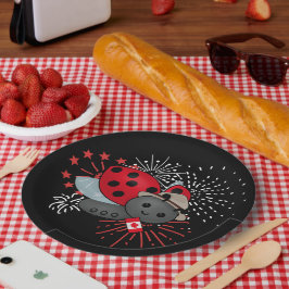 Plato De Papel Camiseta de mariposa del Día de Canadá