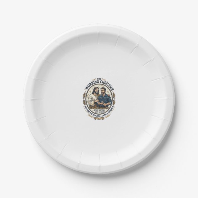 Plato De Papel Camiseta de oficios de construcción de Jesús Gráfi (Anverso)