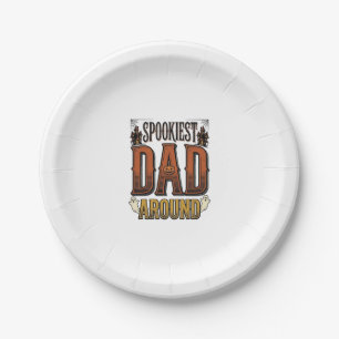 Plato De Papel Camiseta de Papá de Halloween Padre Espeluznante G