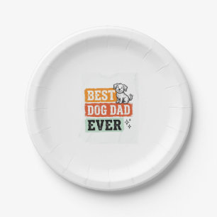 Plato De Papel Camiseta de perro divertida diseño vintage mejor p