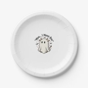 Plato De Papel Camiseta de vaca fantasma linda Halloween Moo quie