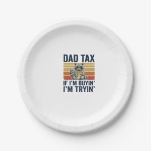 Plato De Papel Camiseta gráfica vintage de mapache Funny Dad Tax_