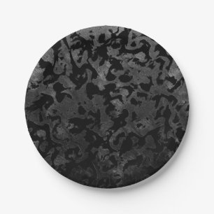Plato De Papel Camo moderno - Negro y gris oscuro - camuflaje