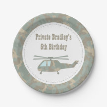 Camo Print Helicopter Army Boys Fiesta de cumpleañ