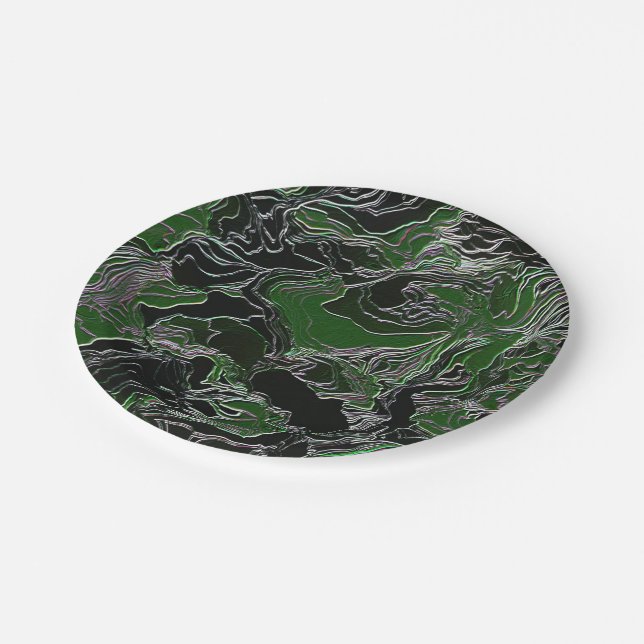 Plato De Papel Camo verde (Angular)