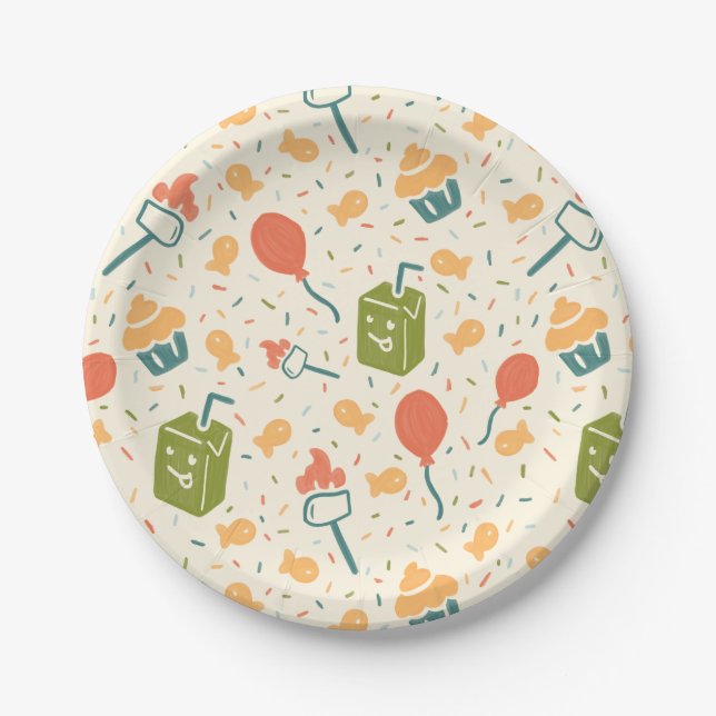 Plato De Papel Camp Chaos 4th Birthday paper plates (Anverso)