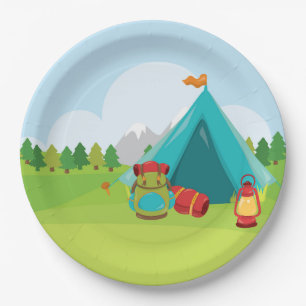 Plato De Papel Campamento de Verano