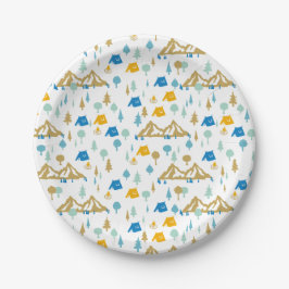 Plato De Papel Campamento forestal de verano
