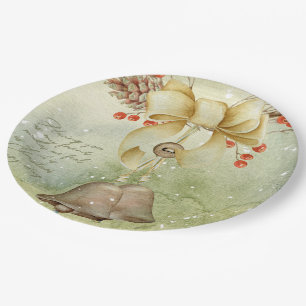 Plato De Papel Campana de navidades