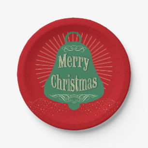 Plato De Papel Campana de navidades