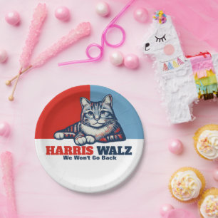 Plato De Papel Campaña Harris Walz