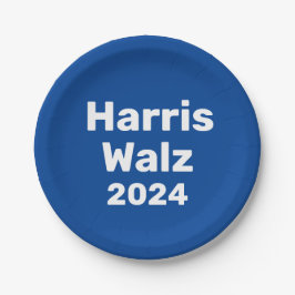 Plato De Papel Campaña Presidencial Harris/Walz 2024