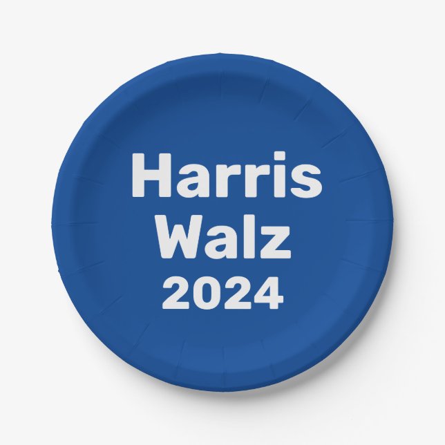Plato De Papel Campaña Presidencial Harris/Walz 2024 (Anverso)