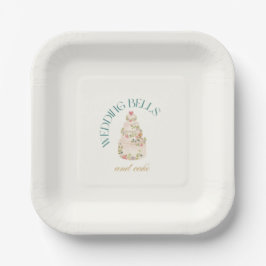 Plato De Papel Campanas de boda y pastel | Pastel Postres Aperiti