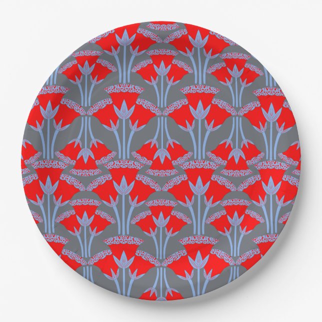 Plato De Papel Campanilla Roja  (Anverso)