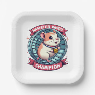 Plato De Papel Campeón de Rueda de Hámster