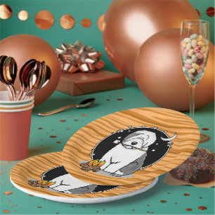 Plato De Papel Camper de Hiker Perro de oveja inglés viejo Gris 1