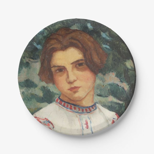 Plato De Papel Campesina rumana (por Stefan Dimitrescu) (Anverso)