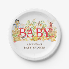 Plato De Papel Campesinos comercializan Baby Shower 7" Plate