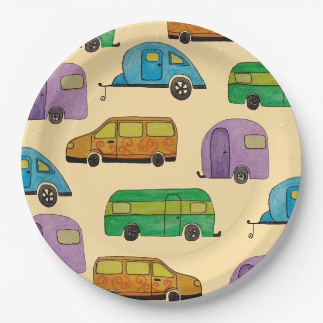 Plato De Papel Camping caravans (Anverso)