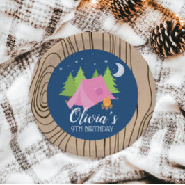 Plato De Papel Camping chica Fiesta de cumpleaños placas fondo de