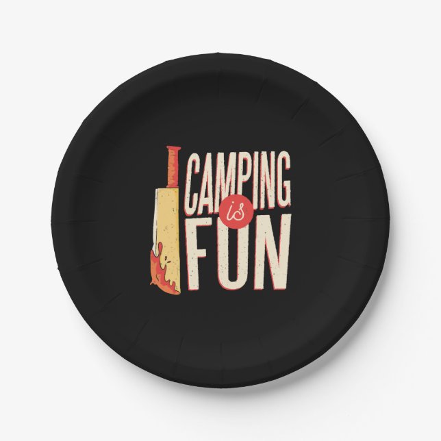 Plato De Papel Camping de Halloween (Anverso)