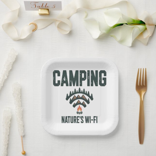 Plato De Papel Camping Natures Wifi (Boda)