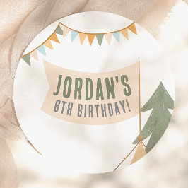 Plato De Papel Camping Outdoor Adventure Boy Birday Party