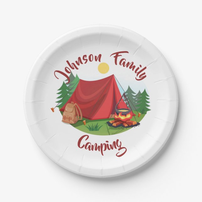 Plato De Papel Camping personalizado (Anverso)