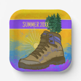 Plato De Papel Camping Personalizado para Senderista