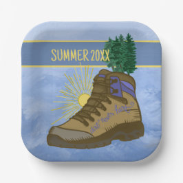 Plato De Papel Camping Personalizado para Senderista