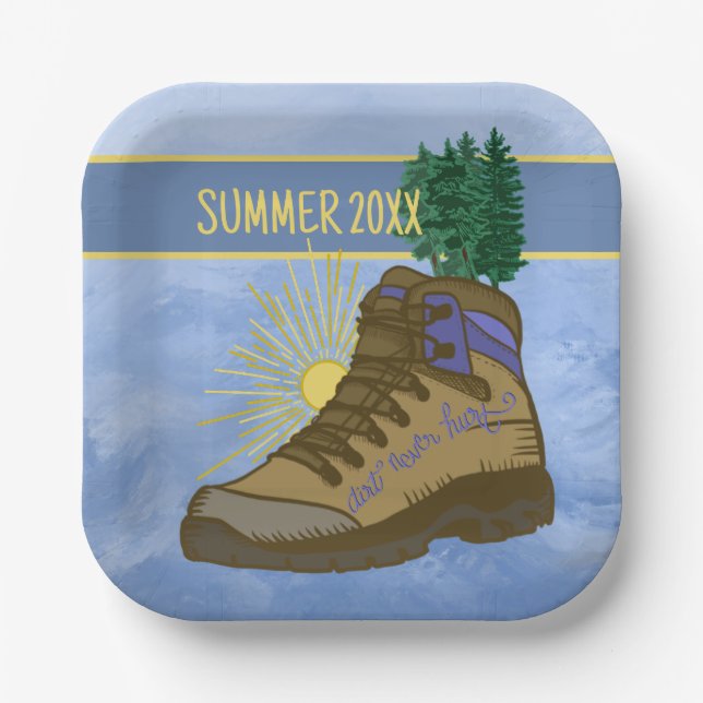 Plato De Papel Camping Personalizado para Senderista  (Anverso)